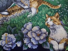 Gorgeous Cats & Flowers Birds Butterflies Birdhouses Spring Industries Panel