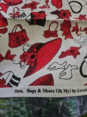 HTF Loralie Harris For Loralie Designs Hats,Bags & Shoes Oh My! Cotton 18″x 45″