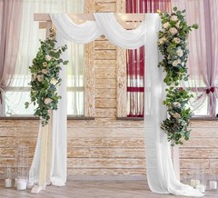 White Wedding Arch Draping Fabric 29″ 1 Panel (29'' x 20Ft),
