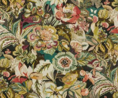 JANE CHURCHILL CURTAIN FABRIC DESIGN Rivera 5.1 METRES CHARCOAL LINEN BLEND