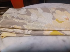 Fabric Remnant About 108″ x 44″ Light Tan with Little Flowers