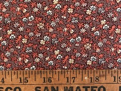 Cotton Quilt Fabric Floral White Brown Cranston Print Works by 1/2 Yard
