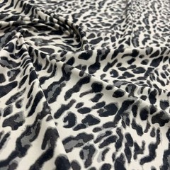 Black & White Animal Print Leopard Stretch Spandex Fabric by Yard for Swimwear