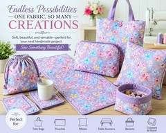 Benartex Cottontail Farms Spring Flowers on Lavender Cotton Fabric by the Yard