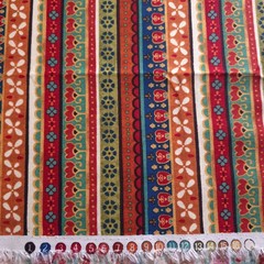 Folkloric Border Stripe Multi Cotton Fabric 44″x36″ Precut Yard