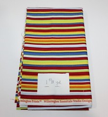 1 3/8 Yards of Colorful Stripes by Wilmington Prints 100% Cotton