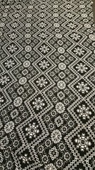 Rayon Challis Crepe Fabric By The Yard Black White Geometric Floral Pattern
