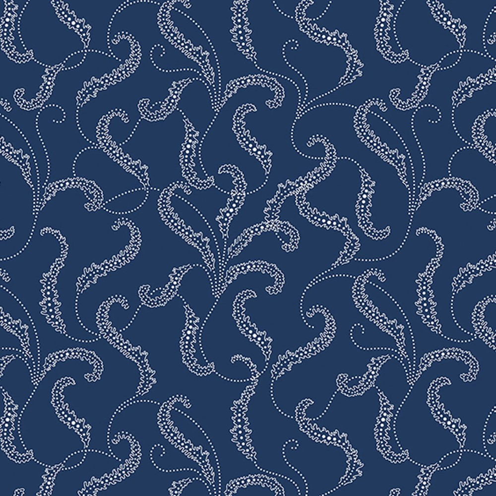 BENARTEX – Classic Keepsakes in Blue by Kanvas Studio – Filigree Scroll – Navy