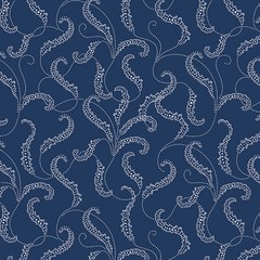 BENARTEX – Classic Keepsakes in Blue by Kanvas Studio – Filigree Scroll – Navy