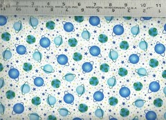 Benartex ~ Blue Earth Planets & Stars on White ~ 100% Cotton Quilt Fabric BTY