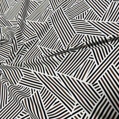 18″ long / LonBlack & White Lines Distorted Fabric Stretch Spandex for Swimwear