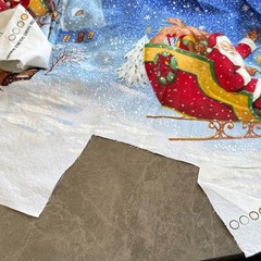 Daisy Kingdom Christmas Fabric, Twas the Night Double Border – 1.4 yd 60″ CUT