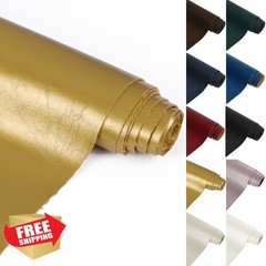 Gold Glossy Faux Leather Fabric 55″ Wide 1.0mm Upholstery Vinyl Crafts
