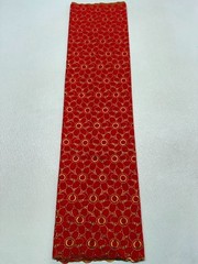 Red Gold Voile Lace- Gold Floral Lace- Sold by 5 Yards..