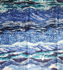 Vintage Ocean Waves Landscape Quilt Fabric by Hancock BTHY x 44″ WOF
