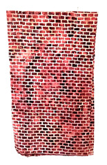 New 12″ Wide x 45″ Long Jo-Ann Fabrics Red Beige Brick Pattern Cotton Sew Quilt