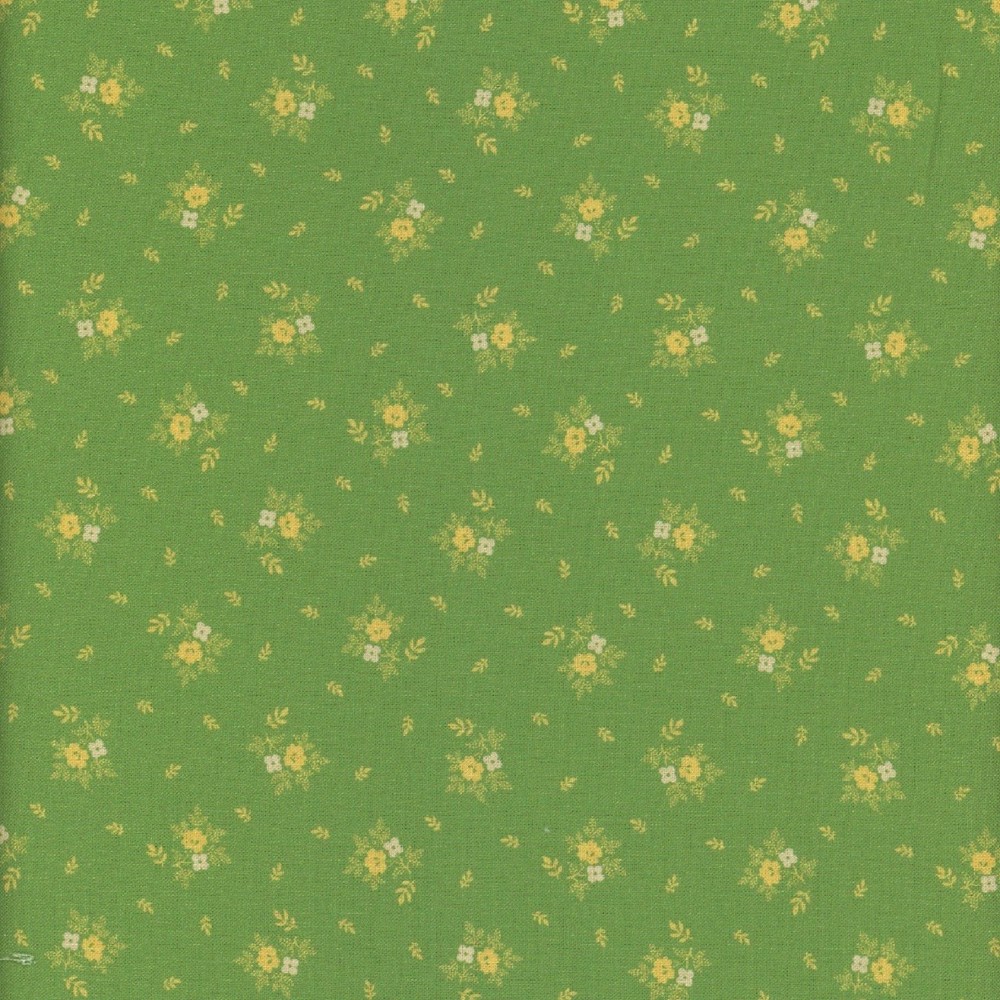 Marcus Fabrics Sheryl Johnson 1800s Civil War Repro Woof & Warp Yellow Green FQ