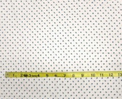 6 Yds Cotton Fabric Quilting Quality White With Tiny Blue Flowers