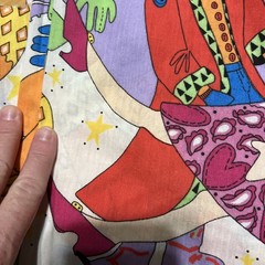 RARE! VTG Elinor Peace Bailey Print fabric Unique Dolls Clowns Ladies