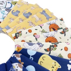 48 PCS Cat Charm Pack Fabric Squares, 5 x 5, Quilting Cotton, Precut, Sewing