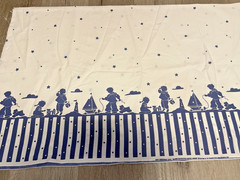 Children, Sailboats & Sand Castles Cotton Fabric with Border 72 X 45 Inches New