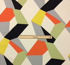 ETHAN ALLEN PAX MANGO ORANGE GEOMETRIC ABSTRACT MODERN FABRIC BY THE YARD 54″W