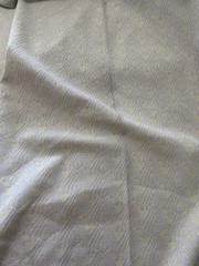 Vintage 70s Metallic/Lurex Yellow White Fabric BTY Slight Discoloration