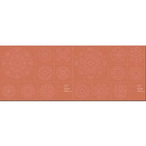 Patchwork Sewing Fabric Sashiko Mandala Terracotta Panel 50x137cm