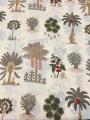 Cotton Fabric Sanganeri Indian 5 Yard Hand Block Print Pure Running Beige Floral