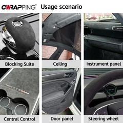 Matte Suede Fabric Vinyl Wrap Car Interior Door Panel Trim Sticky Back Film Kits
