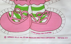 Vtg Raspberry Tart Fabric Panel Cut Sew Stuffed Doll Strawberry Shortcake 1981