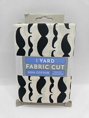 1 yd precut fabric 36×44 in 100% cotton: mustache pattern quilting crafting