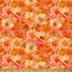 HOFFMAN – Flourish by the Hoffman Designers – Whispy Anemone Floral – Poppy