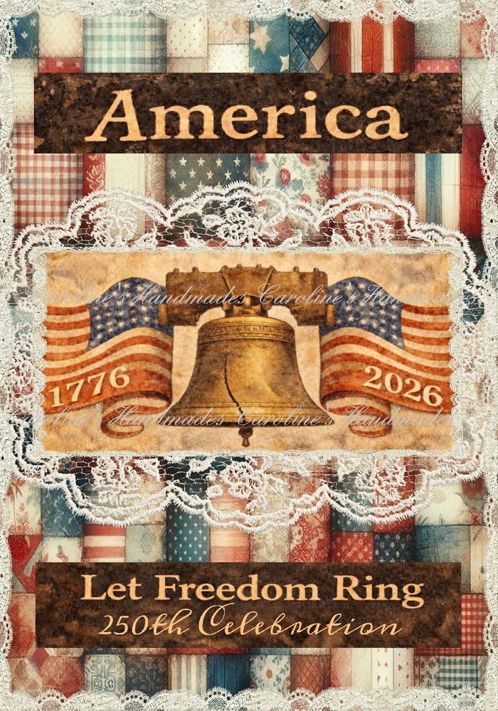 America 250th Celebration Designer MULTI-SIZE Cotton Fabric Quilt Block
