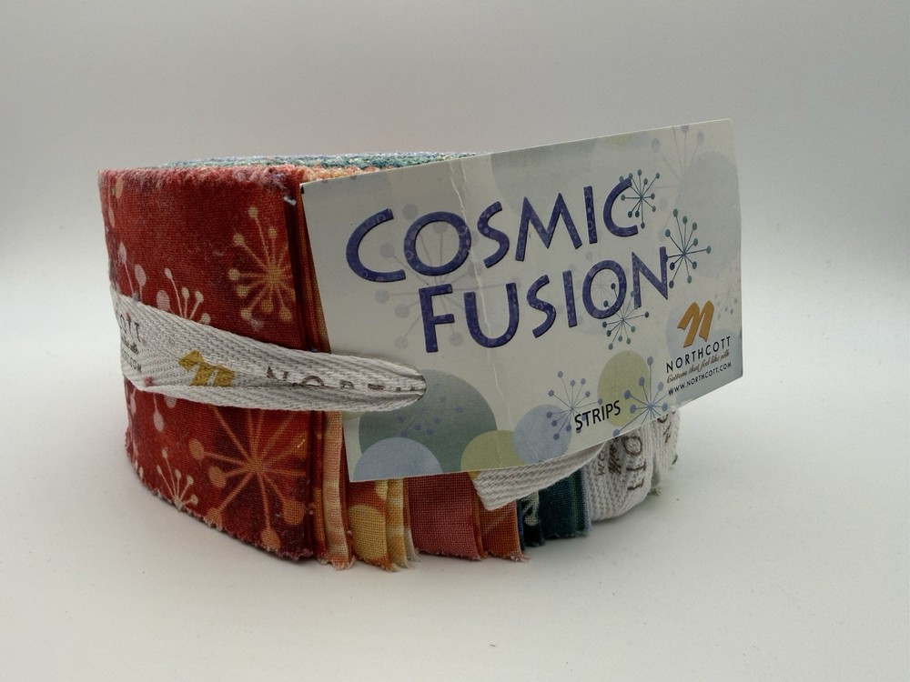 NEW jelly roll 40 Cotton fabric quilting strips NORTHCOTT Cosmic Fusion Blender