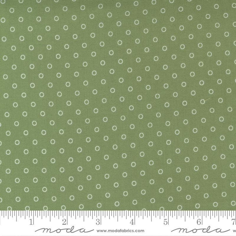 NANTUCKET SUMMER Green Dot Quilt Fabric by Moda #55264-16 Sold by 1/2 Yard