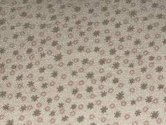 By 1/2 Yd Stars & Circles Tiny Print Neutral Cream Pink Cotton Quilt Fabric BTHY