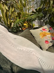 Green Silk Moire Fabric, Watermark Patterned, By 2 Meters.