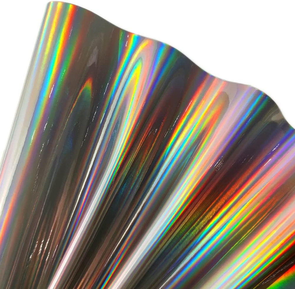 11.8″X53″ Holographic Faux Leather Fabric, Mirror Reflective Vinyl for DIY Hair