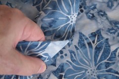 By 1/2 Yd, Blue Floral on Blue Cotton Batik, Indonesia, Hoffman/F-2084-173, B509