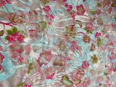 Fabric Lot 3 Yards 31 Inches 64 W Floral Sheer Stretch Knit Lingerie Dress