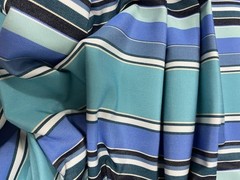 Sunbrella Stripe Dolce Oasis Blue Teal Performance Outdoor Fabric By the yard