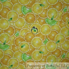 BonEful Fabric FQ Cotton Quilt White Rainbow Fruit Stripe Strawberry Blue*berry