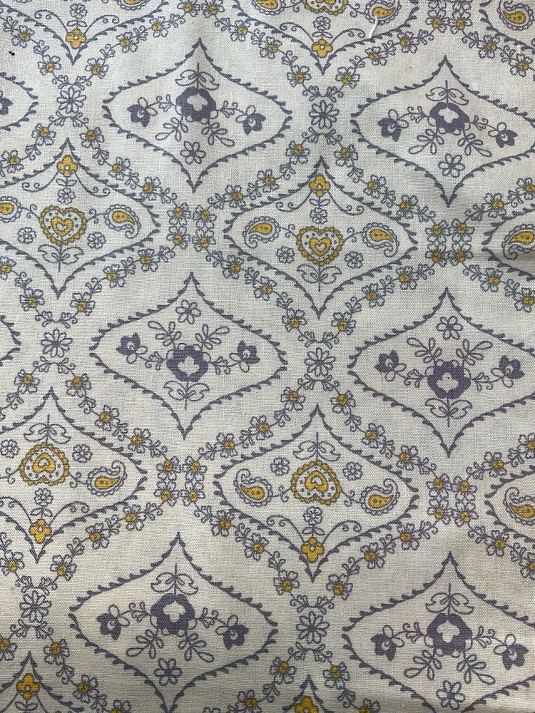 1 Yard Yellow & Gray 44” Wide 100% Cotton