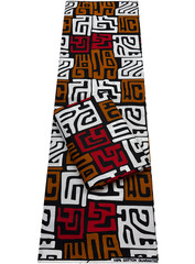 African Ankara Wax Print,100% Cotton, Sell by 6 Yards-Red White Black Brown