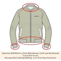 Knit Rib Cuff & Neck Trim Stretch Stripe Ribbing,Revamp / New Garments Cut & Sew