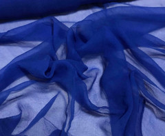 Hand Dyed SAPPHIRE BLUE – Silk Gauze Chiffon Fabric
