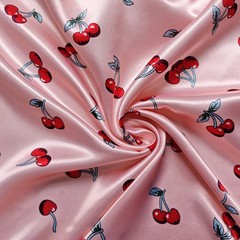 58” Wide Silky Charmeuse Cherry Fabric Material Satin For Scarves Linings Diy