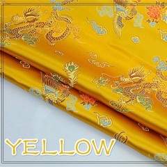 Chinese Satin Silk Dragon Phoenix Fabric Cloth Cheongsam Costume Upholstery DIY