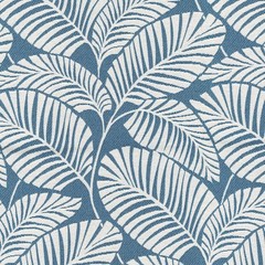 Swim Pool White on Blue Tropical Leaf Outshine Indoor/Outdoor Regal Fabric